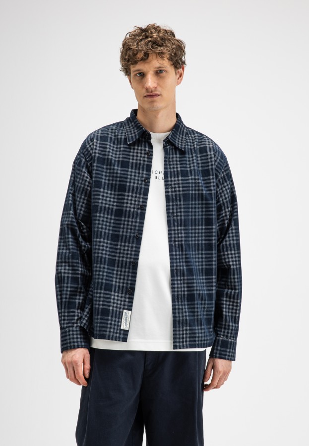 Afbeelding van Judd Cord Check M2624031 Alaska Blue 890  - Heren Overshirt - Butcher of Blue